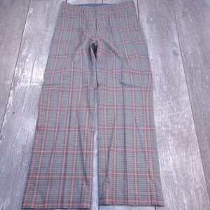 G-Star Raw Plaid Trousers Men 30 Grey Orange South East D. Button Fly Pants